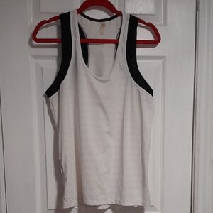 White and Red Athletic Tank Top